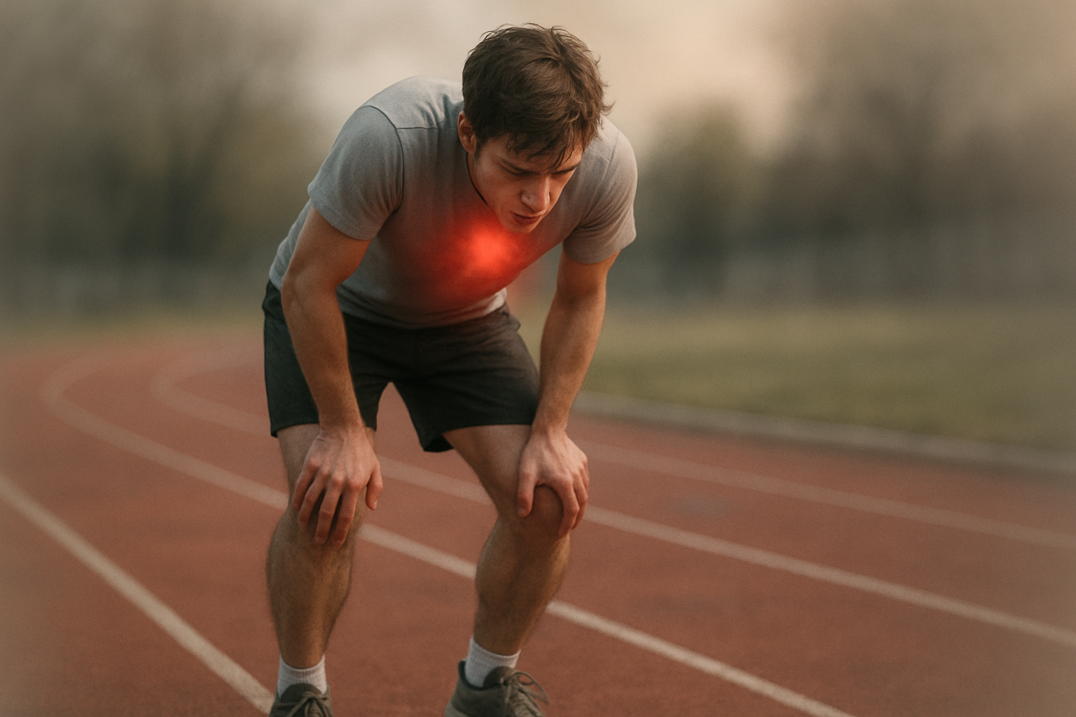 트랙에서 심장 문제를 겪는 사람