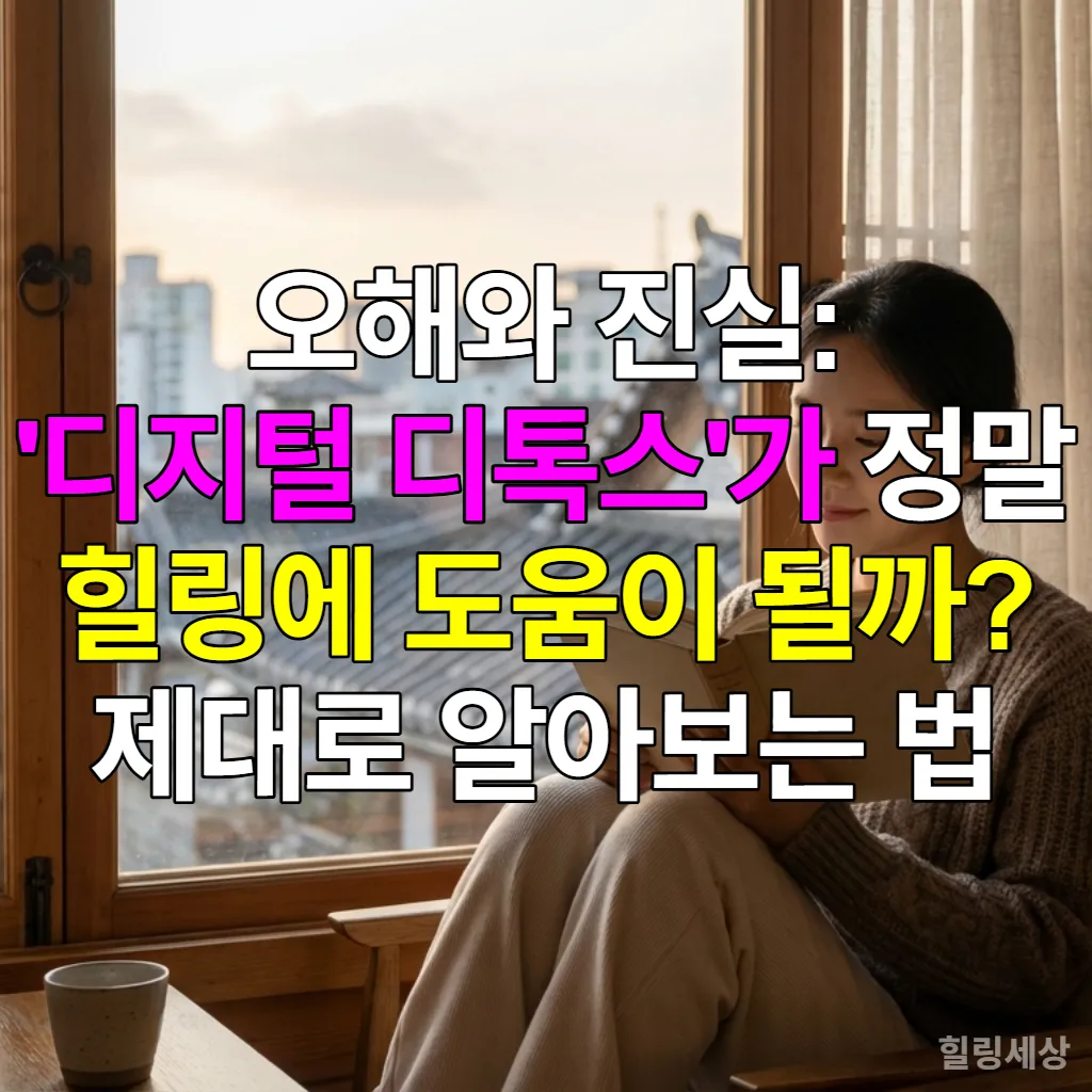 창가에서 책을 읽으며 디지털 디톡스를 즐기는 한국 여성