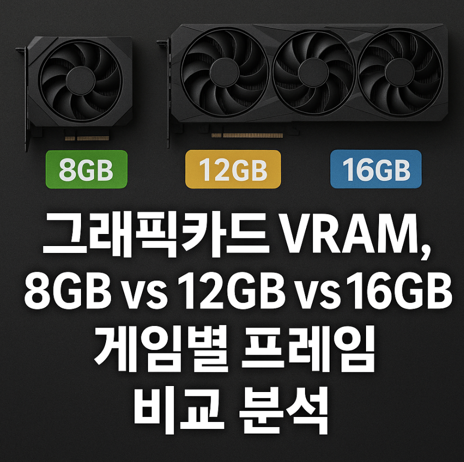 그래픽카드 VRAM, 8GB vs 12GB vs 16GB 게임별 프레임 비교 분석