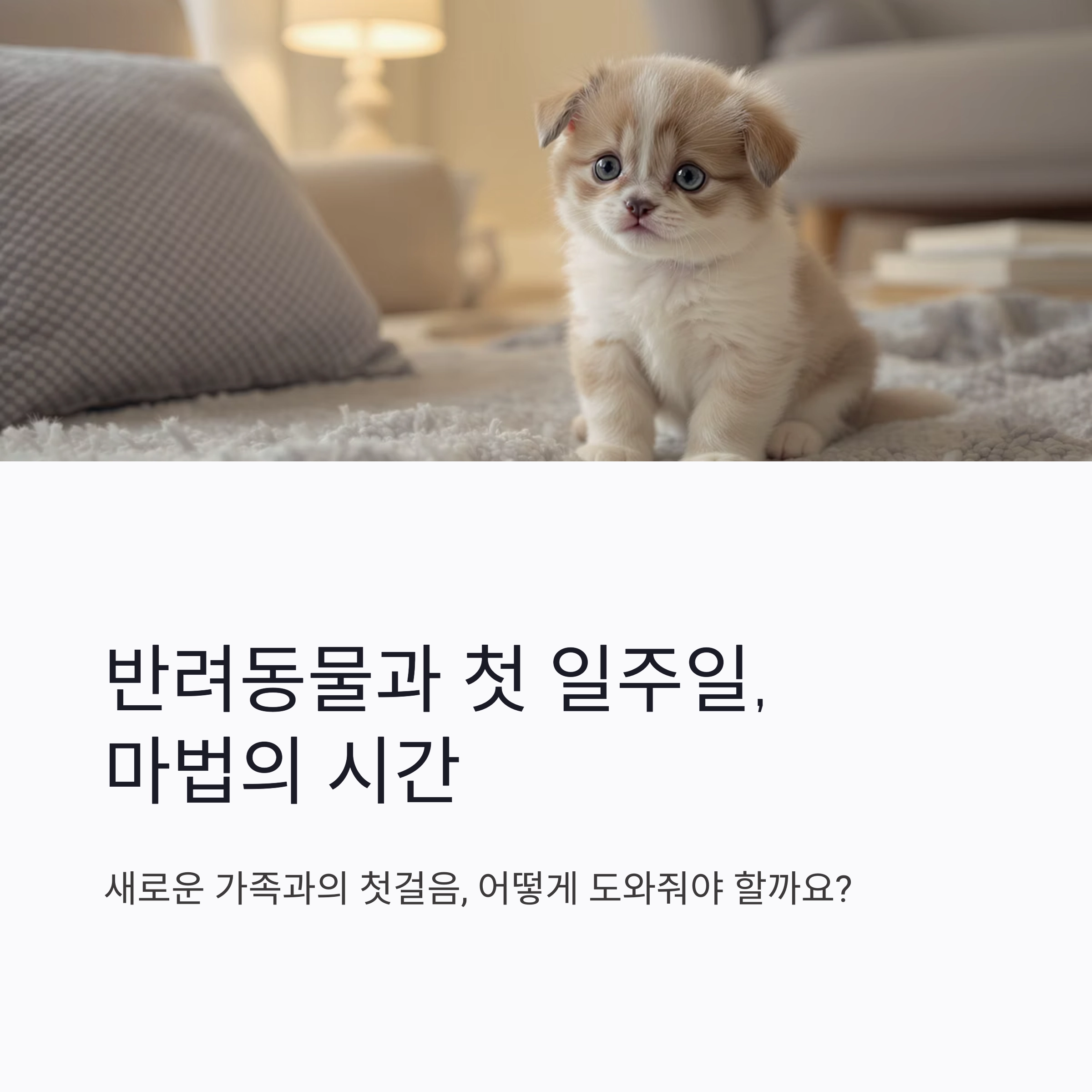 입양 후 첫 일주일, 반려동물과 친해지는 마법의 시간