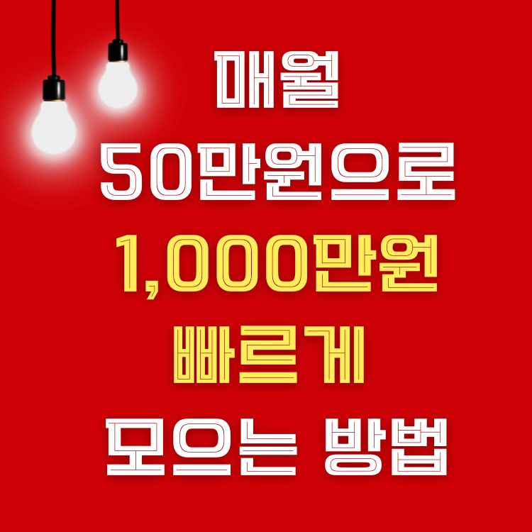 매월 50만 원으로 1,000만 원 빠르게 모으는 방법