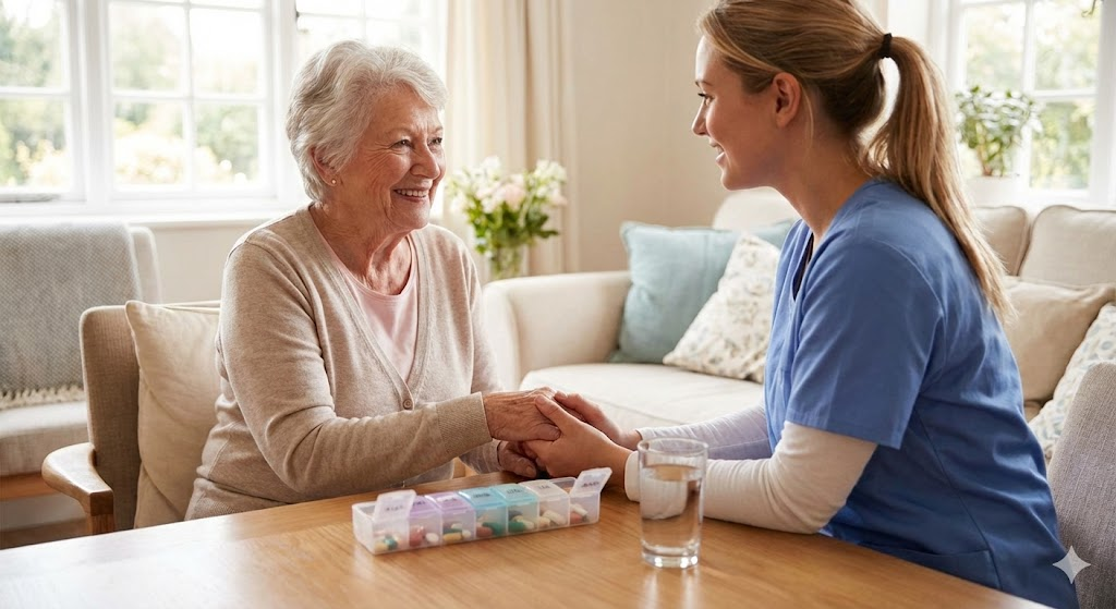 치매 환자 약물 관리 및 정서적 지지 이미지