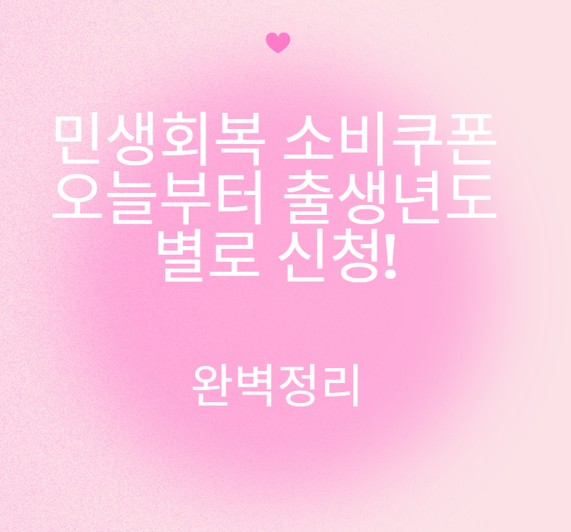 민생회복 소비쿠폰 오늘부터 출생년도별로 신청!
