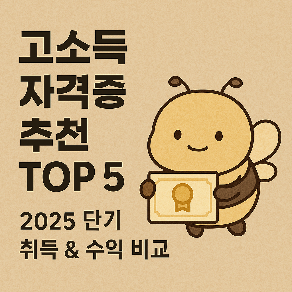 고소득 자격증 추천 TOP 5 ❘ 2025 단기 취득 &amp; 수익 비교.