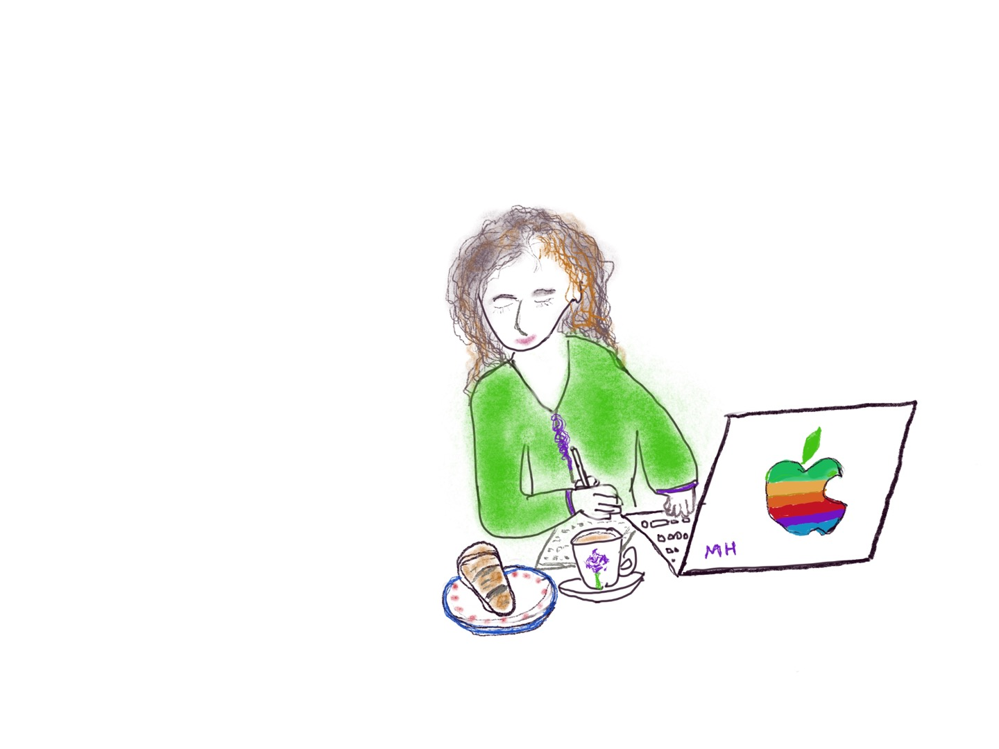 컴퓨터 작업하는 그림