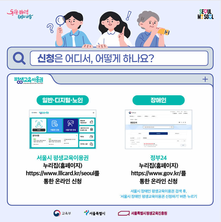 서울시 평생교육이용권 신청 (+소득 관계없이 35만원!)