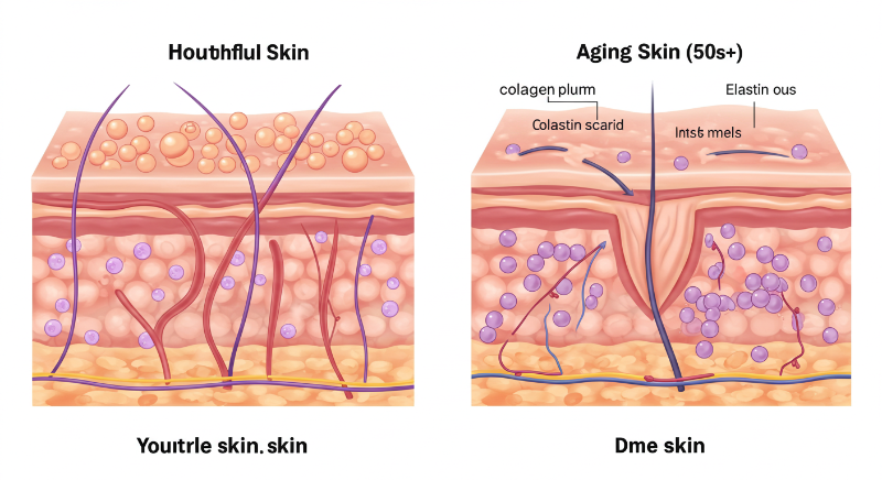 콜라겐과 엘라스틴 생산 능력은 급격히 떨어지고