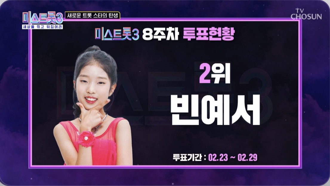 미스트롯3 8주차 투표 2위