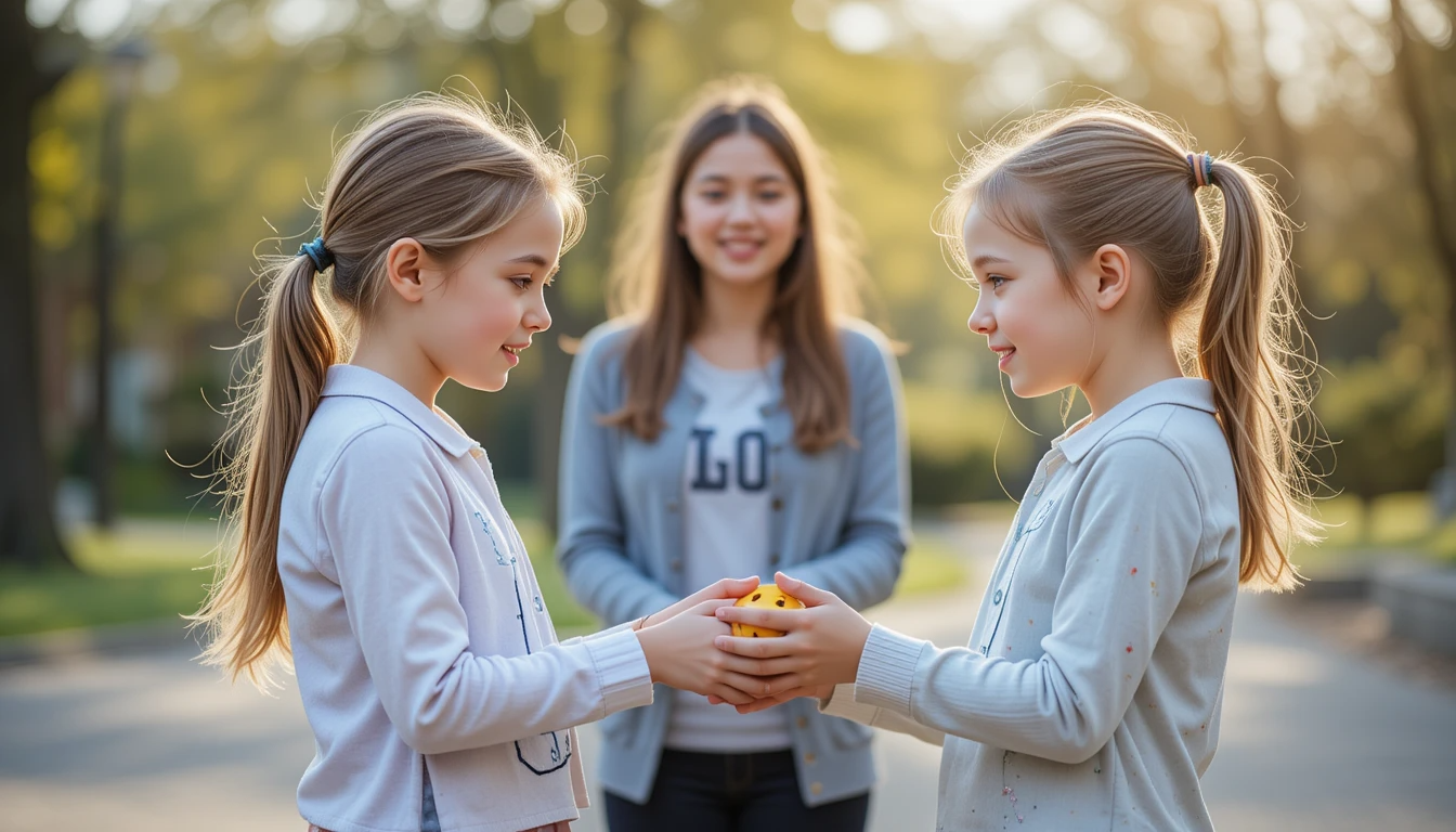 친구에게 사과하는 모습