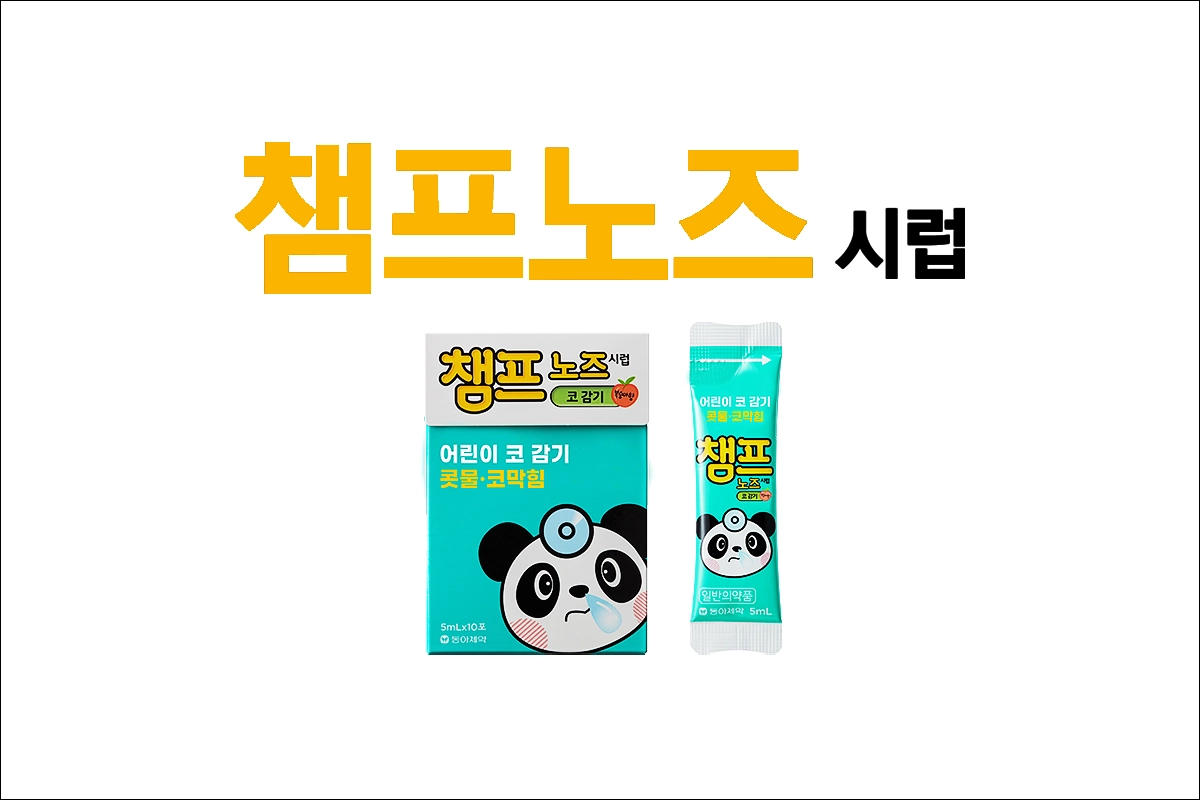 챔프노즈시럽 가격 효능 효과 클로르페니라민말레산염 슈도에페드린염산염 유아 어린이 코감기약