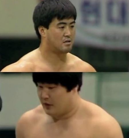 이만기 강호동의 경기 직전 모습이다.