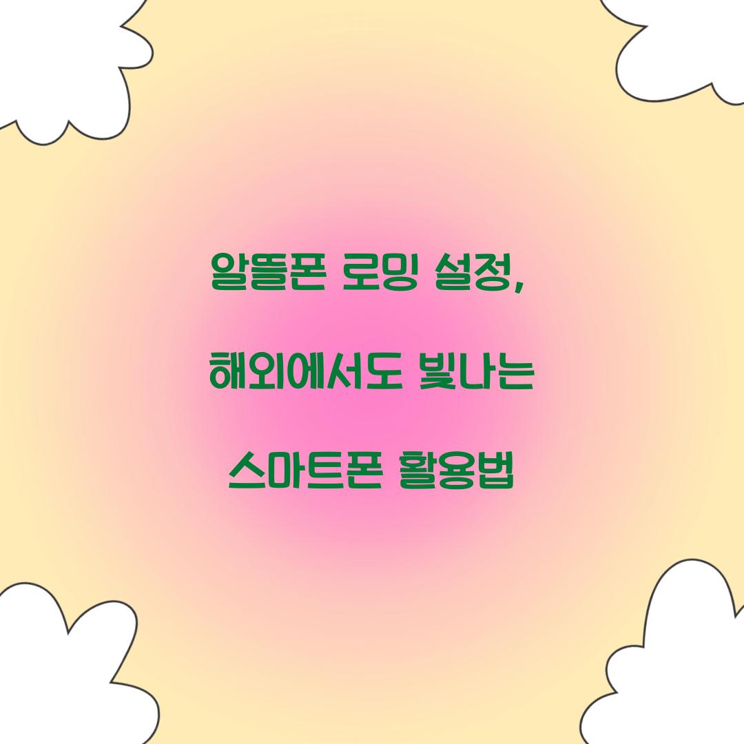 알뜰폰 로밍 설정