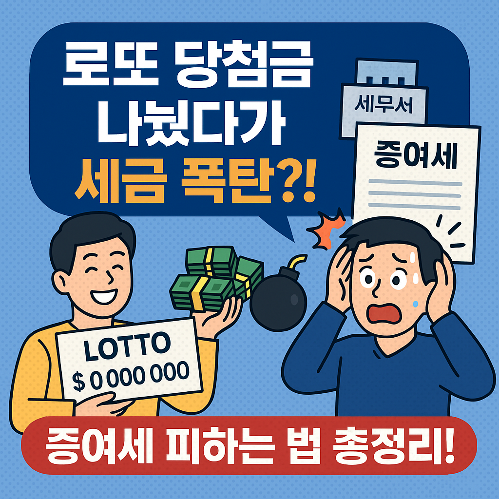 로또 당첨금 나눠주면 세금 폭탄 증여세 기준 피하는 방법 절세 전략 총정리
