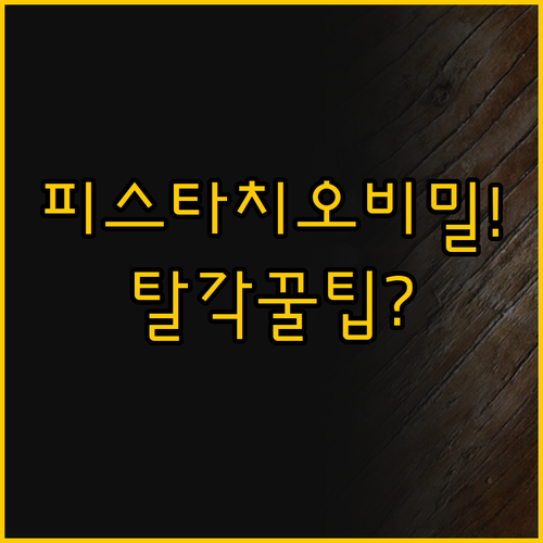 피스타치오 가염과 무염 그리고 탈각의..
