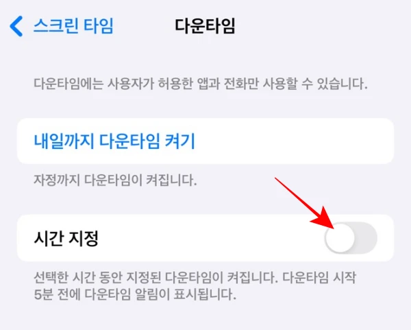 다운타임-시간-지정-활성화