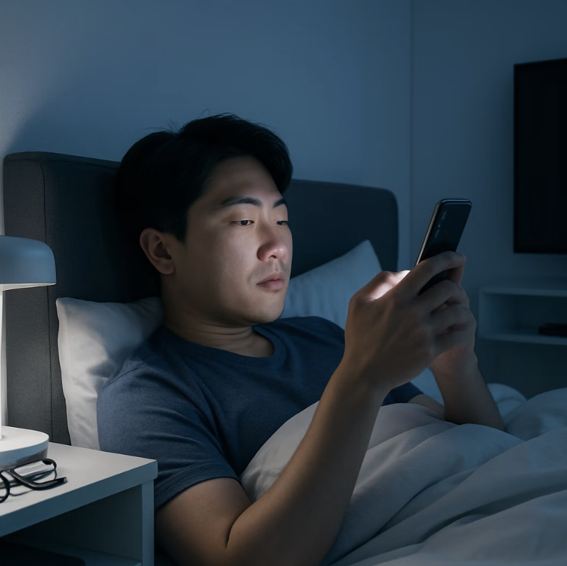 누워서 스마트폰, 손목이 꺾이는 위험한 시간