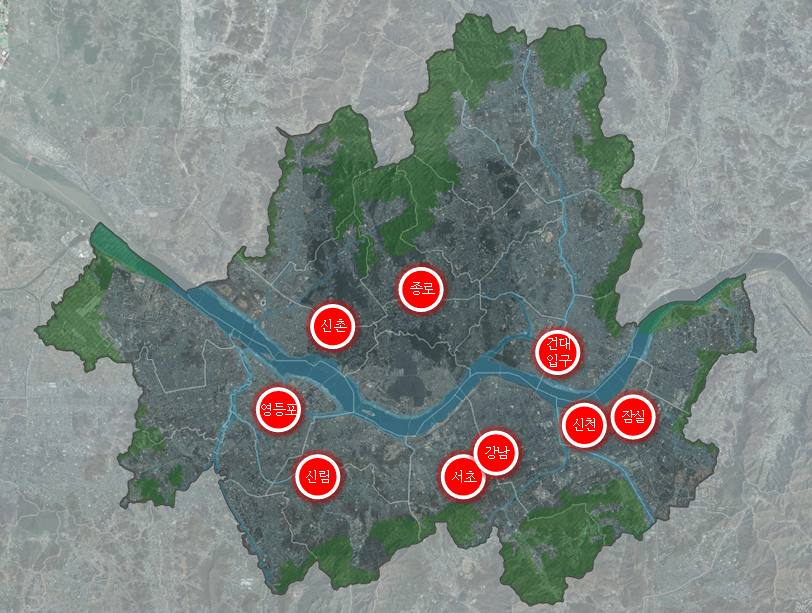 숙박시설 집중공급 검토 대상지(자료:서울시)