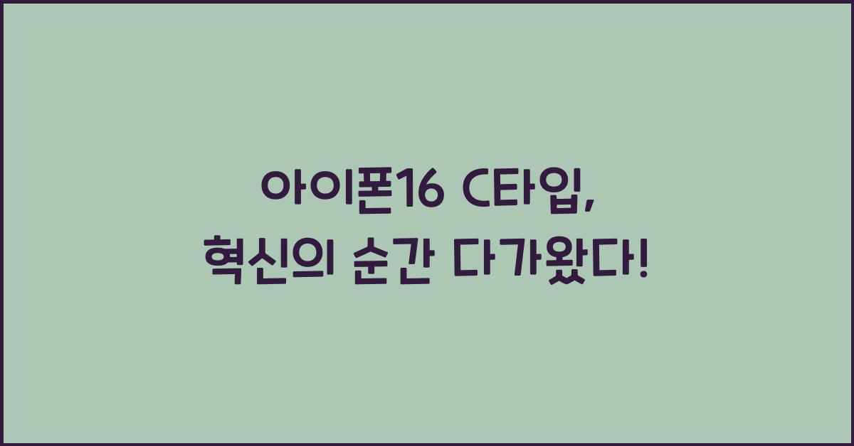 아이폰16 c타입
