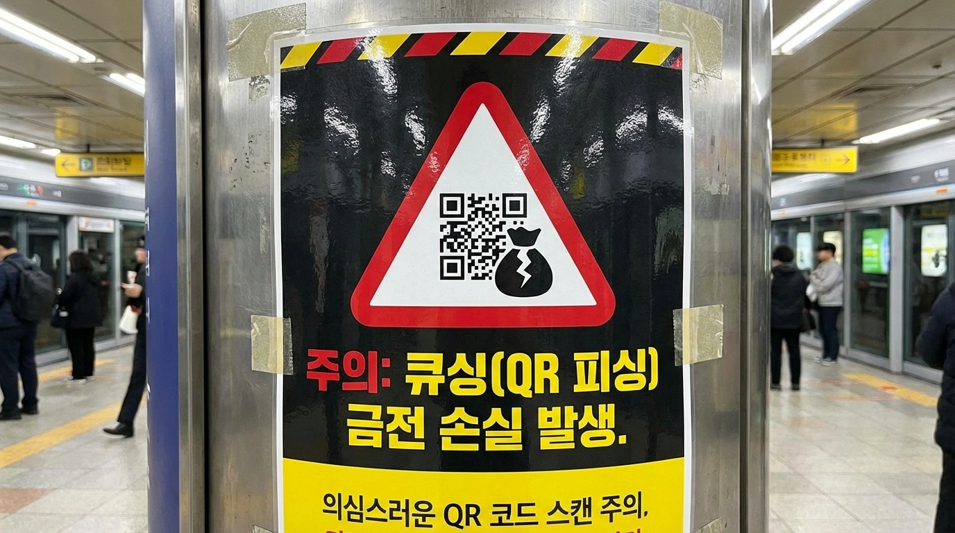 가짜 QR코드 스티커 부착 큐싱 사기 범죄