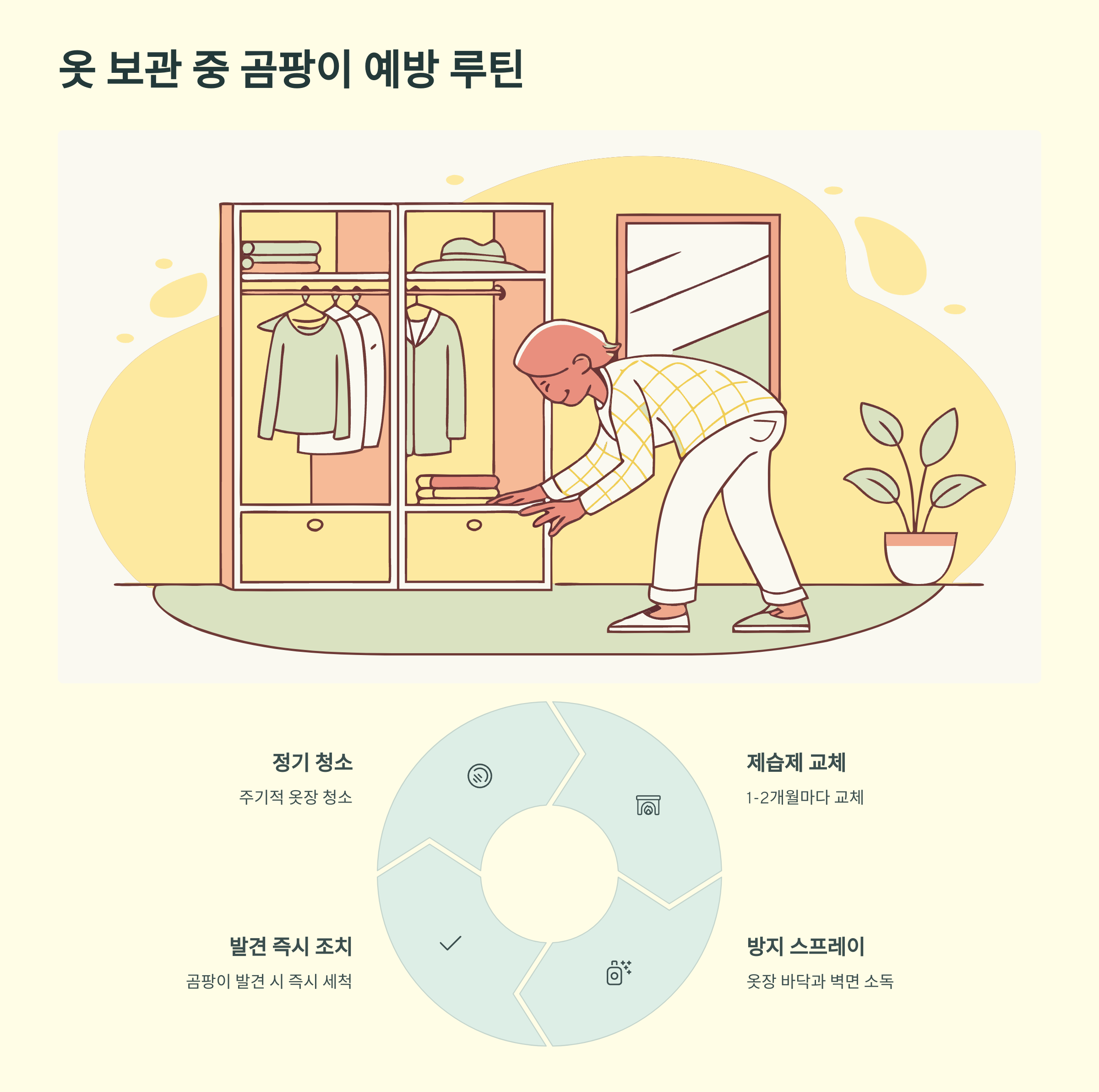 옷 보관 중 곰팡이 예방 루틴