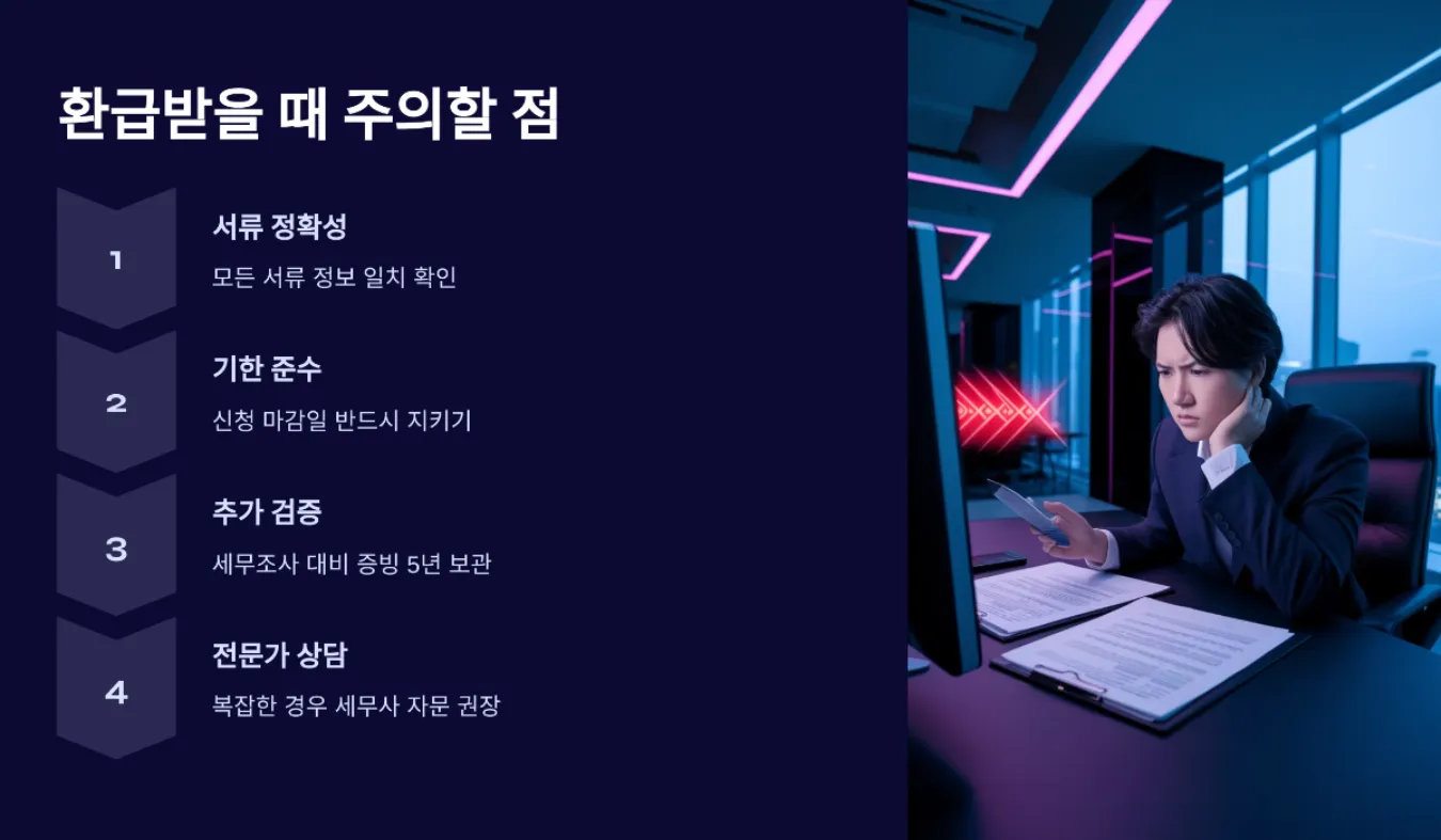 환급받을 때 주의할 점