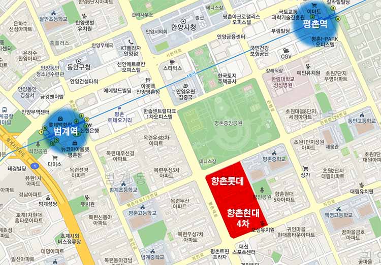 향촌롯데, 향촌현대4차 위치