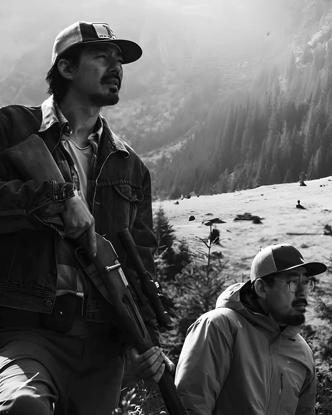 조인성 배우와 나홍진 감독 영화 촬영 현장 미장센 디렉팅 모습