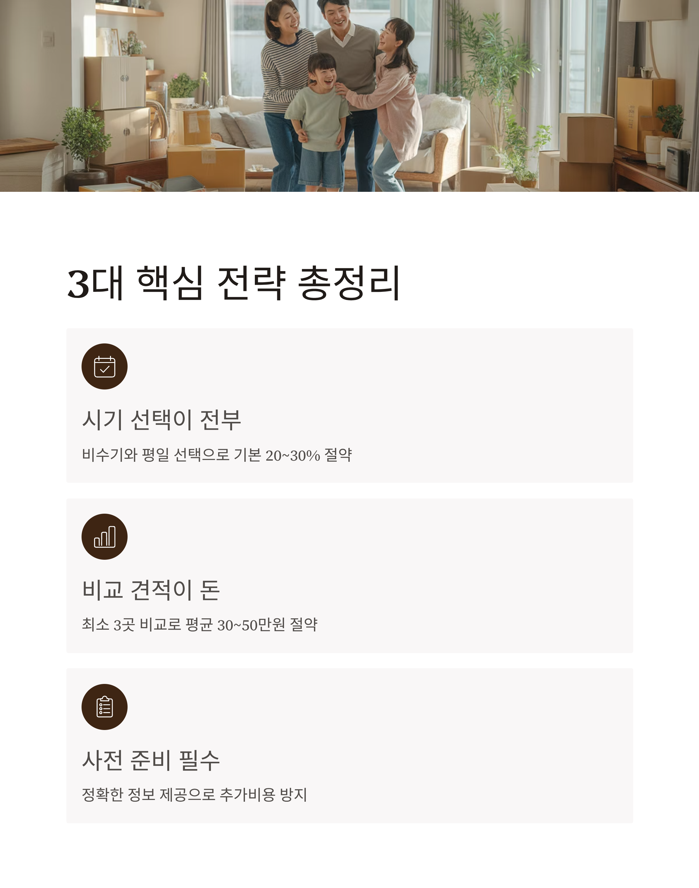 지역별 이사비용 절약 방법 핵심 3가지