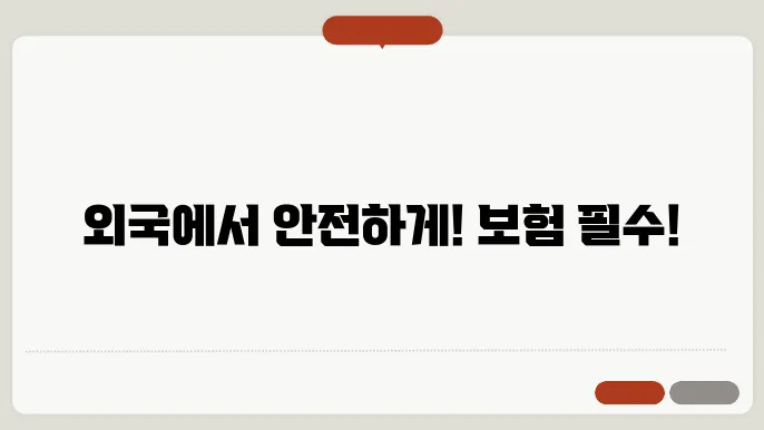 외국인 보험의 필요성