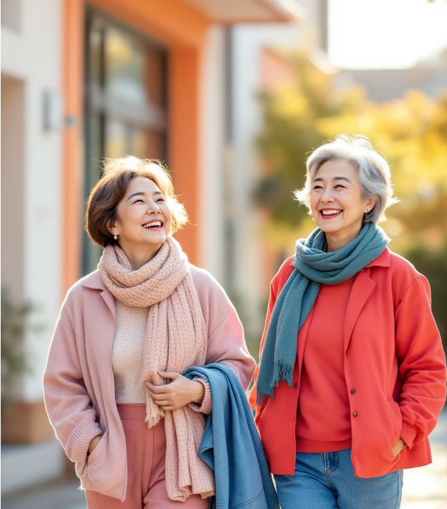 건강한 중년 여성의 모습