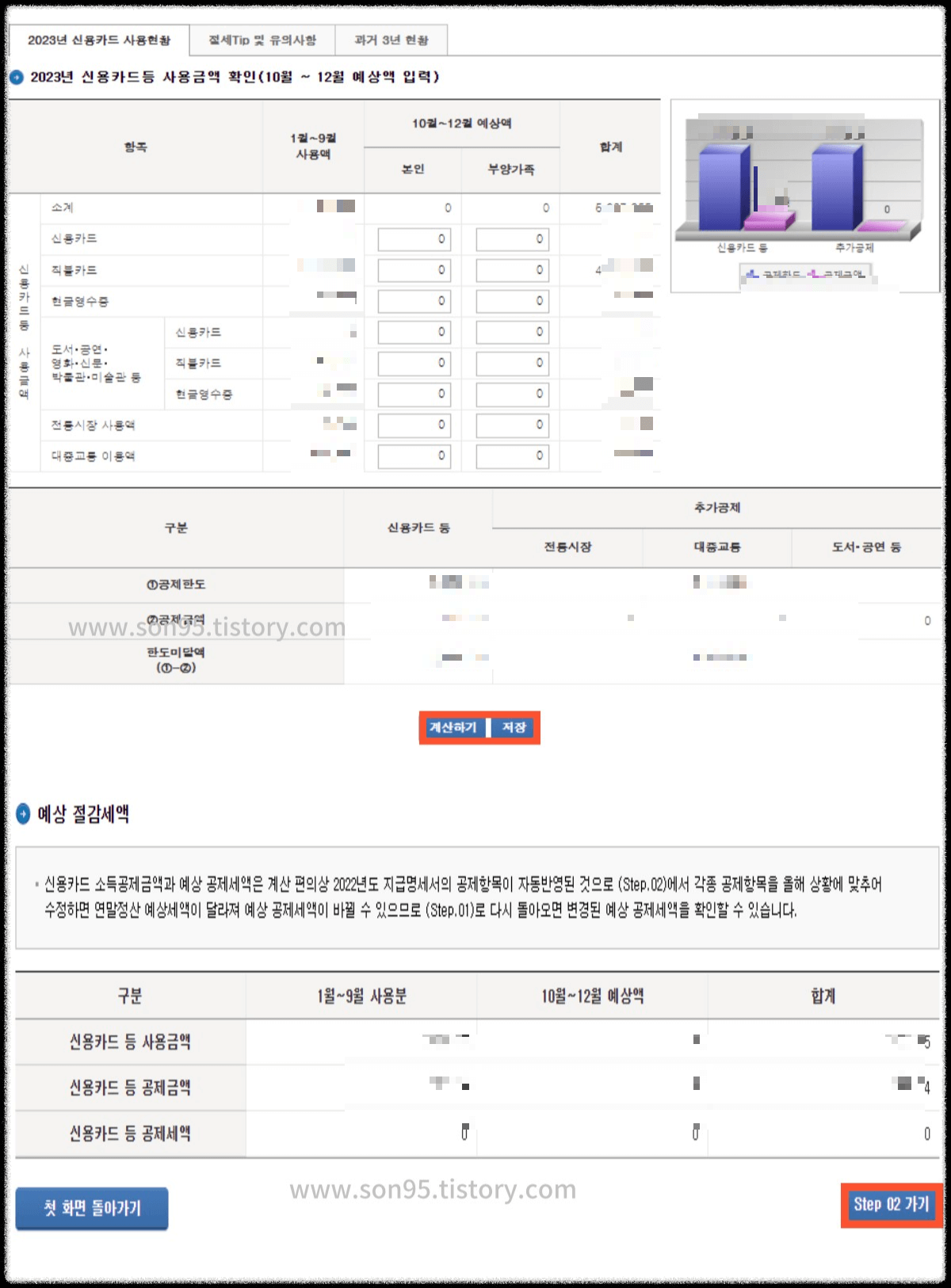 2024년 연말정산 신용카드 사용금액 확인
