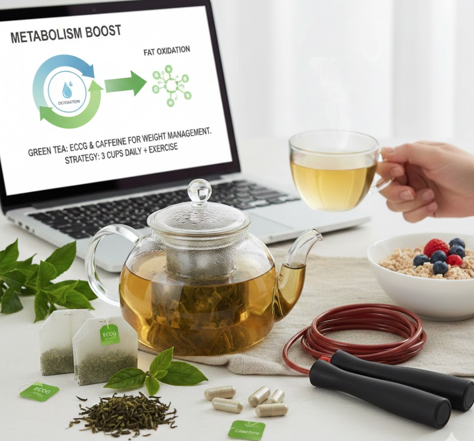 체지방 연소에 도움이 되는 녹차 관련 사진