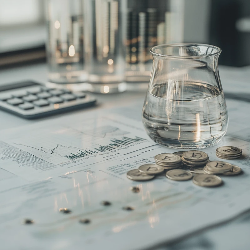 다양한 금융 요소가 서로 어우러진 동적이고 컬러풀한 구상을 통한 다양한 투자 포트폴리오 개념, 균형과 다양성 강조