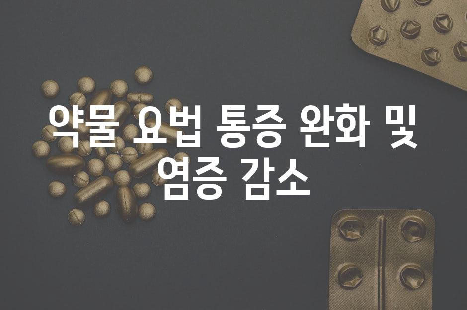 약물 요법 통증 완화 및 염증 감소