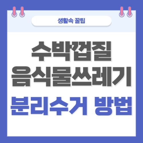 수박껍질 음식물쓰레기 분리수거 기준 일반쓰레기 과태료