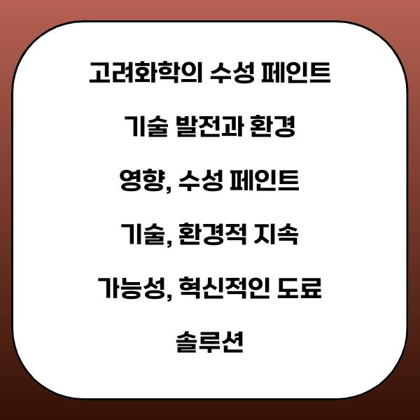 고려화학의 수성 페인트 기술 발전과 환경 영향