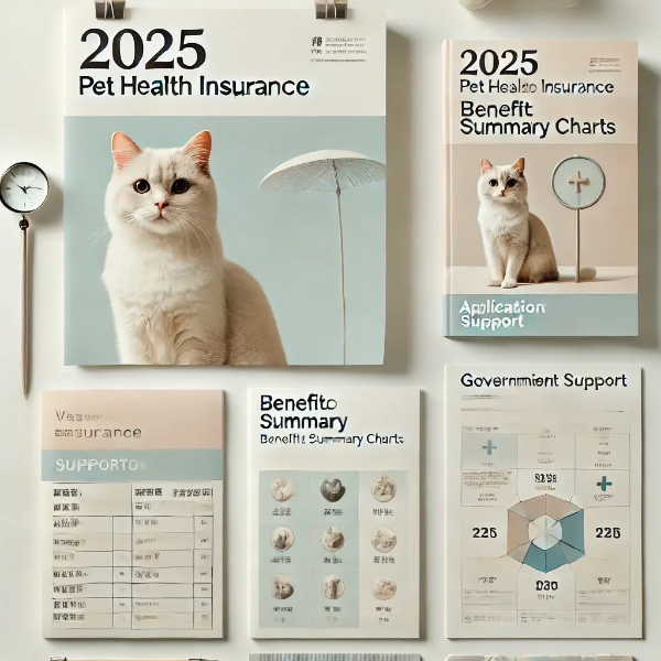 반려동물 보험 정책서, 지원금 요약표, 신청서가 정리된 스튜디오컷