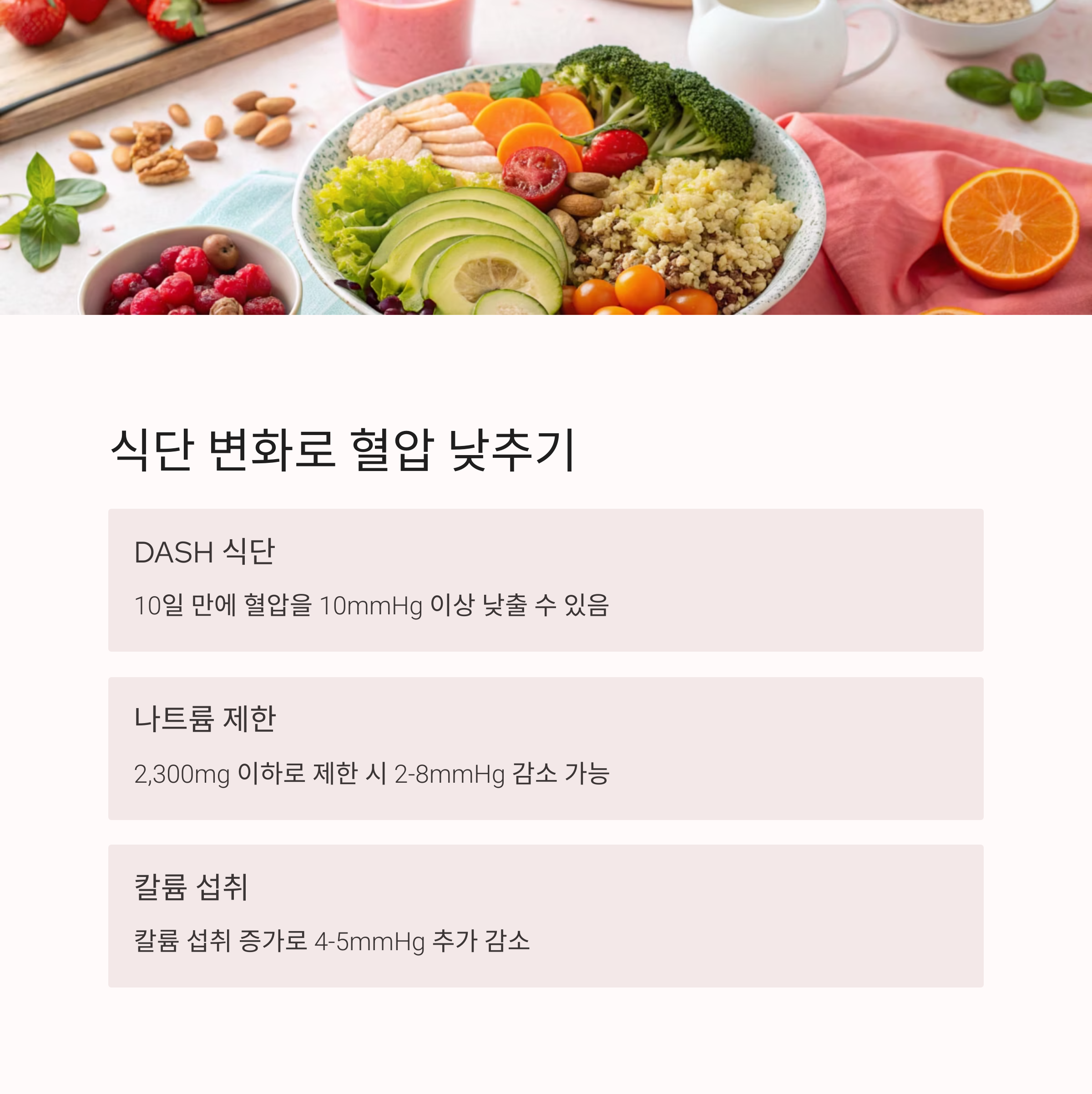 식단 변화로 혈압 낮추기