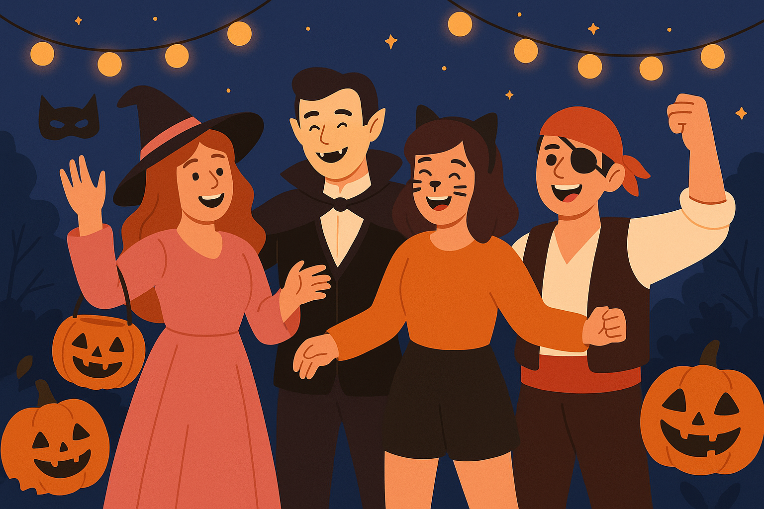 할로윈을 즐기는 사람들