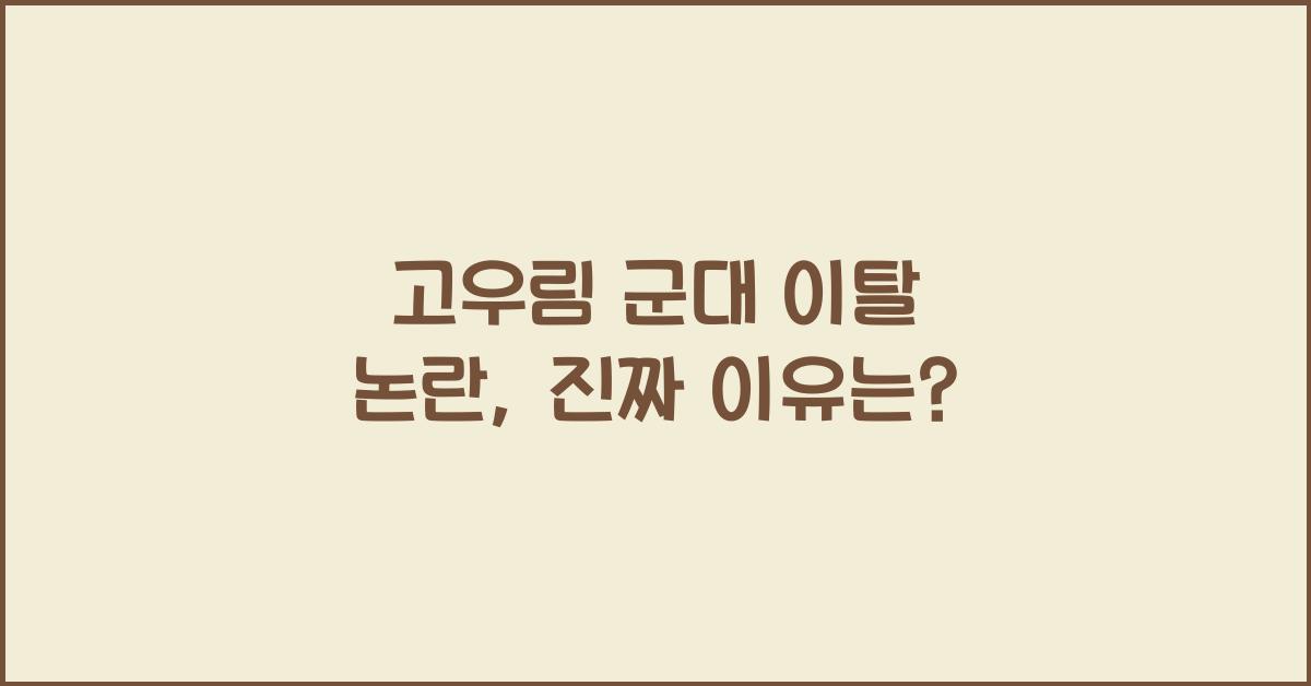 고우림 군대