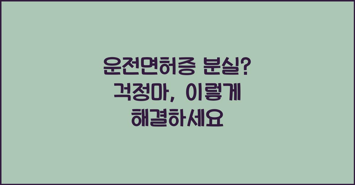 운전면허증 분실