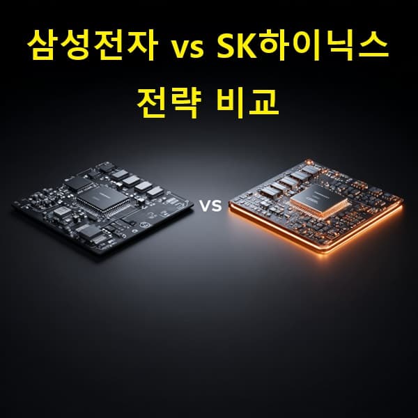 삼성전자와 SK하이닉스 반도체 전략 비교 이미지