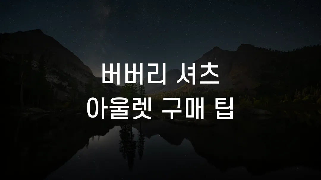 버버리 셔츠 아울렛 구매 팁
