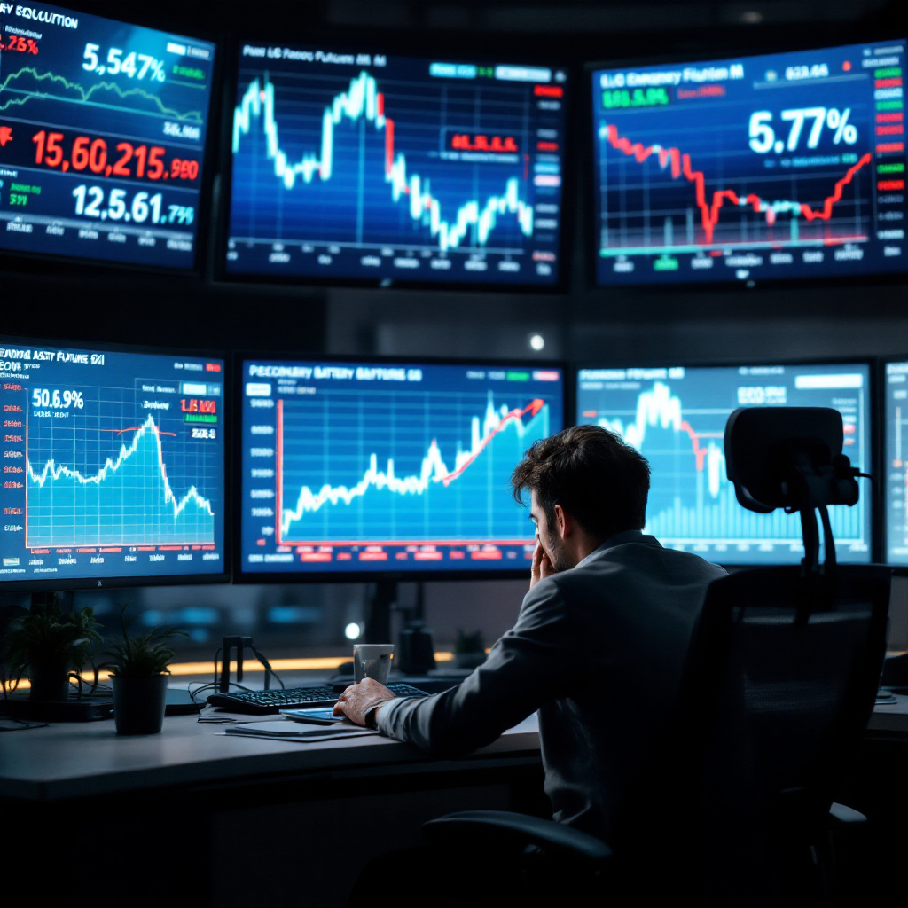 2025년 하반기 공매도 증가로 하락 압력을 받는 2차전지 관련주 주가 차트”