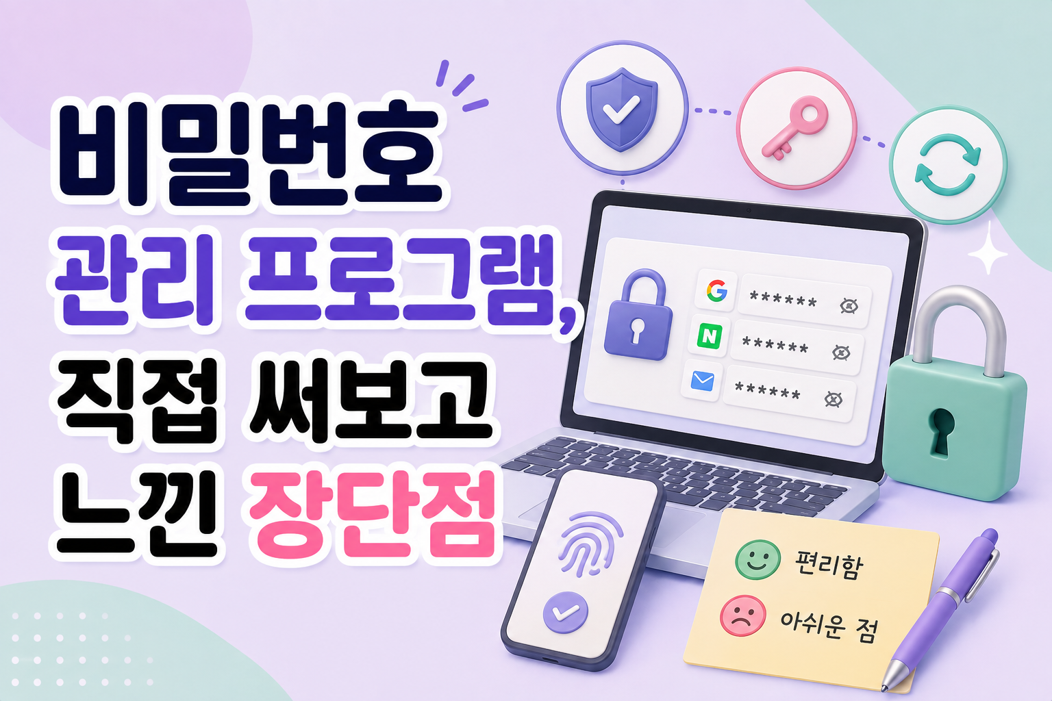 비밀번호 관리 프로그램, 직접 써보고 느낀 장단점