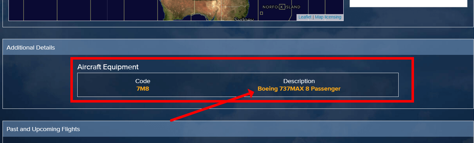 flightstats에서 기종 확인방법