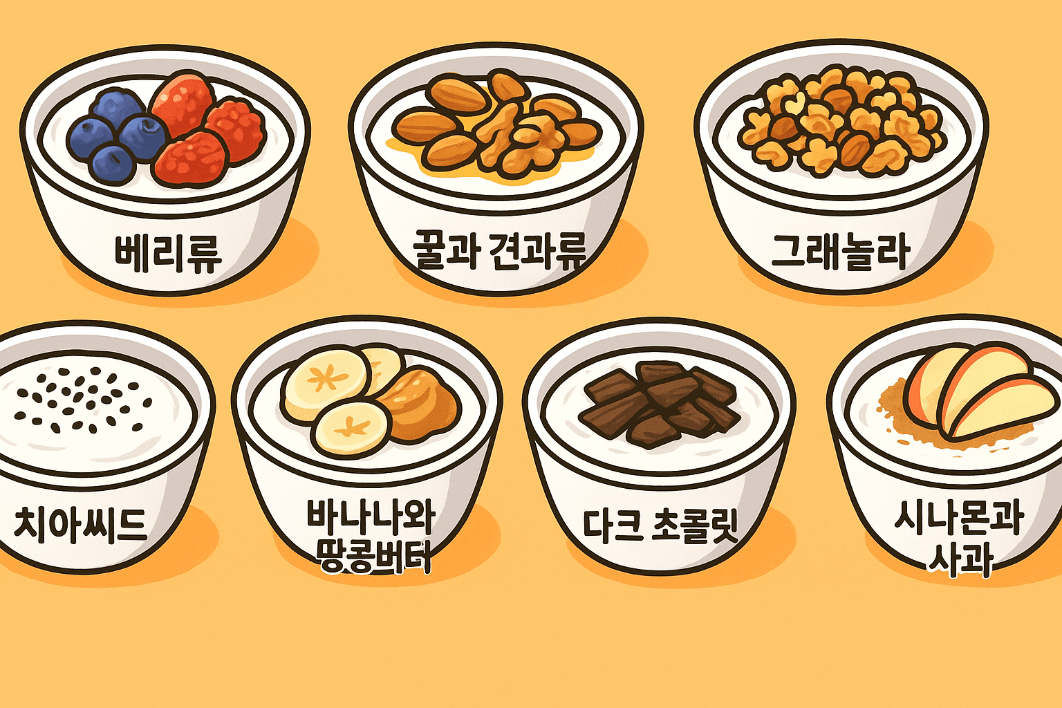 아침을 바꾸는 7가지 그릭요거트 토핑
