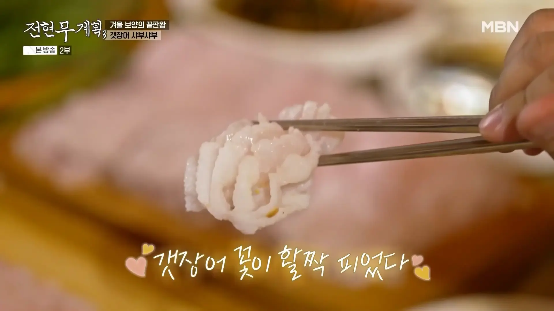 갓 데쳐낸 갯장어 샤부샤부