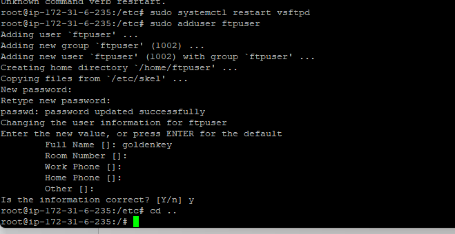 WordPress 파일을 관리할 FTP 사용자 계정을 생성합니다. 사용자의 홈 디렉토리를 WordPress 설치 디렉토리로 설정할 수 있습니다.