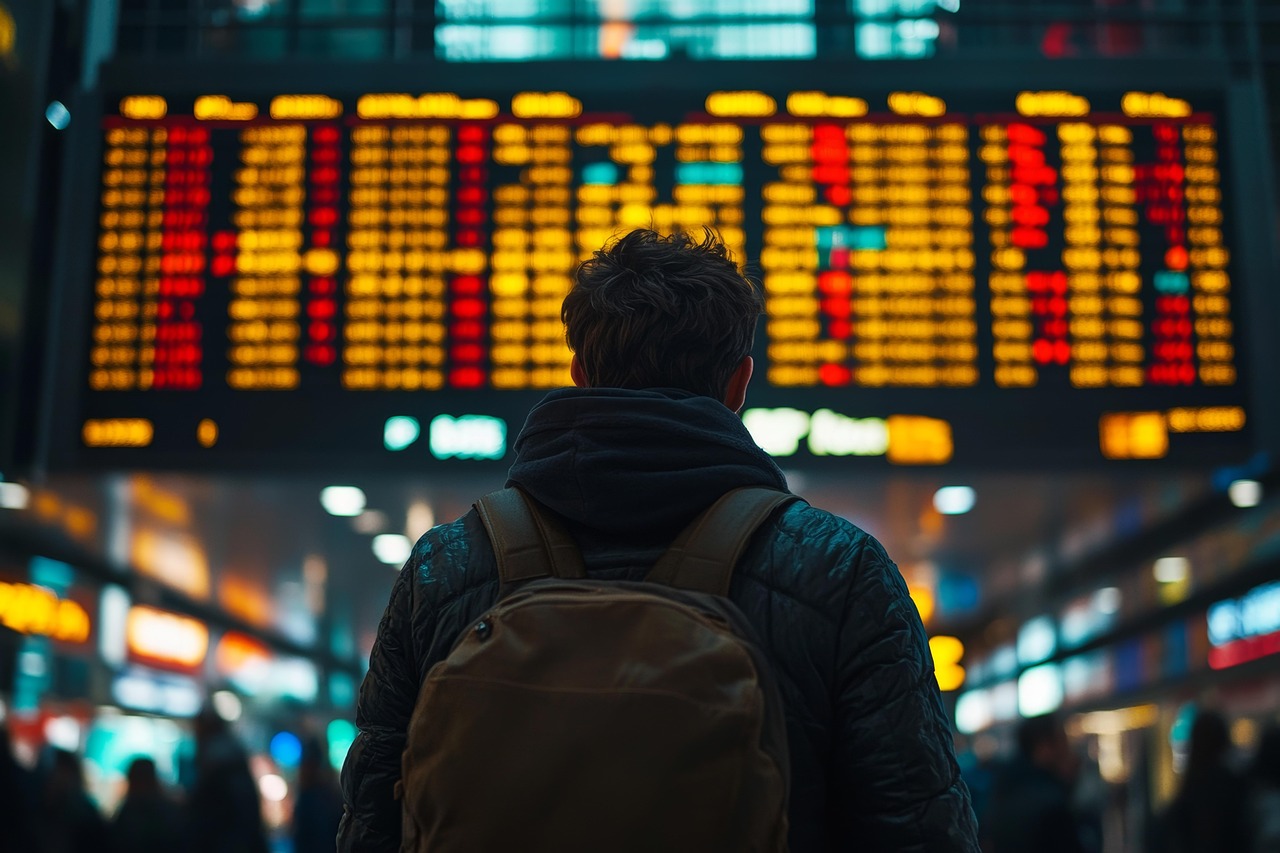 주식 차트를 보고있는 남성의 뒷모습